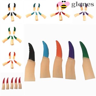 Glenes 5 ชิ้น / เซต ฮาโลวีน ปลอกนิ้ว ที่มีสีสัน สีดํา / สีแดง ซอมบี้ แม่มดปลอม ตกแต่งงานปาร์ตี้ นิ้วปลอม น่ากลัว เด็กสาว