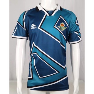 เสื้อกีฬาลําลอง Betis away คุณภาพสูง สไตล์วินเทจ 95-97