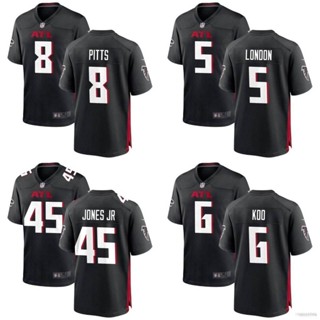 เสื้อกีฬาแขนสั้น ลายทีมชาติฟุตบอล Koo London Jones HQ7 2023-2024 NFL Atlanta Falcons Game Jersey Pitts Koo รุ่น QH7