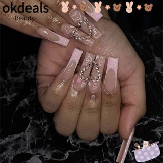 OKDEALS เล็บปลอม DIY ถอดออกได้ แบบเต็มรูปแบบ