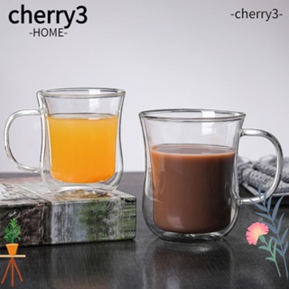 Cherry3 แก้วกาแฟเอสเปรสโซ่ แบบใส สองชั้น ทนความร้อน ป้องกันน้ําร้อนลวก ขนาดเล็ก