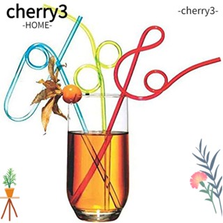 Cherry3 หลอดหยิก แบบใช้แล้วทิ้ง อุปกรณ์เสริม สําหรับบาร์ คาเฟ่ ปาร์ตี้ 20 ชิ้น