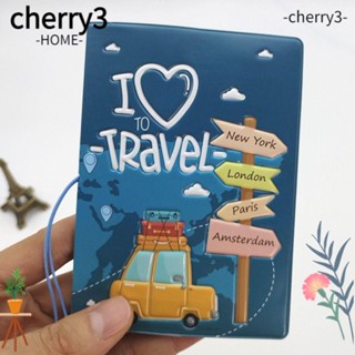 CHERRY3 ปกหนังสือเดินทาง, คลิปหนังสือเดินทาง แบบหนา, ทัวร์มัลติฟังก์ชั่น รอบแผนที่โลก หนัง PU กระเป๋าหนังสือเดินทาง สําหรับผู้ชาย