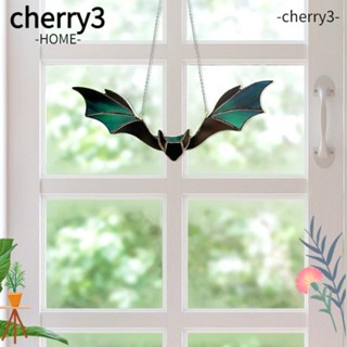 CHERRY3 จี้ค้างคาว สีเขียว สีแดง สไตล์โกธิค ขนาด 12 ซม. สําหรับแขวนตกแต่งฮาโลวีน ในร่ม 2 ชิ้น