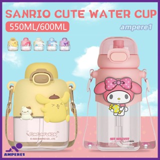 Sanrio Kids ขวดน้ำ Tritan Bottle, 100% Bpa Free,ขวดน้ำน่ารัก,My Melody, Kuromi, Cinnamoroll, Pompom Purin -AME1 -AME1