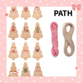 PATH ป้ายแท็กกระดาษคราฟท์ ลายกวางเอลก์ สําหรับตกแต่งต้นคริสต์มาส 120 ชิ้น