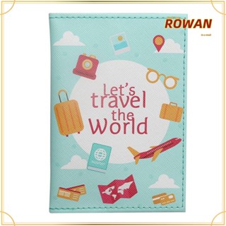 ROWANS ปกหนังสือเดินทาง, คลิปหนังสือเดินทาง หนัง PU, มัลติฟังก์ชั่น ทัวร์รอบแผนที่โลก เอกสาร จัดระเบียบ สําหรับผู้หญิง