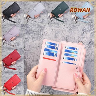 ROWANS กระเป๋าสตางค์ หนัง PU ทรงคลัทช์ แบบพับสองทบ ใส่เหรียญได้ สําหรับผู้หญิง