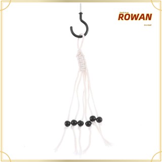 Rowans ตะขอกล้วย ผ้าฝ้ายถักมือ ใช้ง่าย สีแดง สีดํา สําหรับแขวนใต้ตู้ ห้องครัว 2 ชิ้น