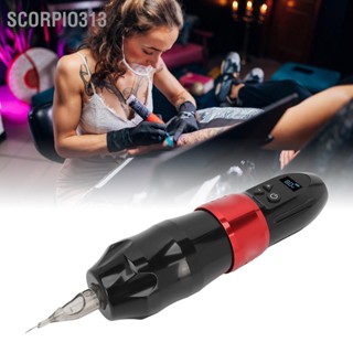 Scorpio313 2400mAh แบตเตอรี่โรตารี่ ปากกา ชาร์จเร็ว 4mm Stroke ปรับ LED Display RCA Tattoo Cartridge Machine Black Red