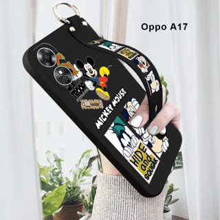 เคส OPPO A17 A17K A16 A16K A94 Reno 5F F19 Pro เคสโทรศัพท์มือถือ ซิลิโคน กันกระแทก กันรอยเลนส์กล้อง ลาย Happy Mickey Wonderful House พร้อมที่ตั้งวาง และสายคล้องข้อมือ