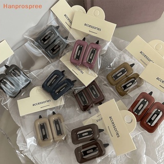 Hanprospree&gt; กิ๊บติดผม ทรงเรขาคณิต สีแคนดี้ สไตล์เกาหลี น่ารัก หวานแหวว สําหรับผู้หญิง 2 ชิ้น