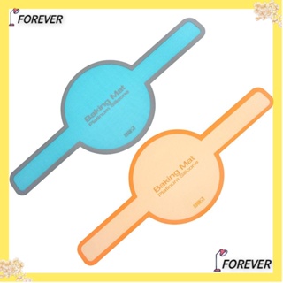 Forever แผ่นซิลิโคน ด้ามจับยาว 8.3 นิ้ว สีฟ้าส้ม สําหรับทําขนมปัง เบเกอรี่ 2 ชิ้น