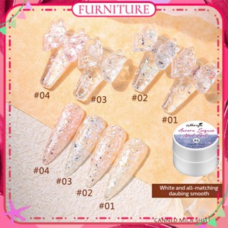 ♕ Monja Brocade Shell Nail Polish Gel Ice Transparent Aurora Color Super Flash Fine Glitter Summer Canned Phototherapy Glue Nail Art For Nail Shop 5g 4 Colors FURNITURE