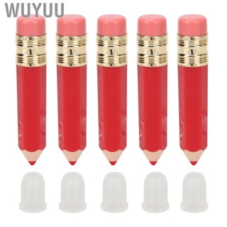 Wuyuu 5pcs Pencil Shape Lip Gloss Tube 5ml DIY Portable Empty Glaze with Leak Proof Cover Red