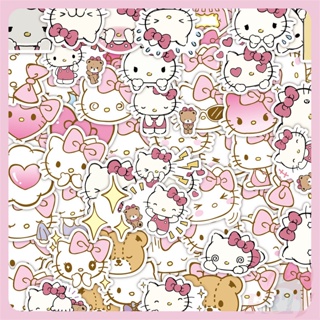 ❉ สติกเกอร์ Hello Kitty Series 01 สีชมพู ❉ สติกเกอร์แฟชั่น กันน้ํา DIY 60 ชิ้น/เซต