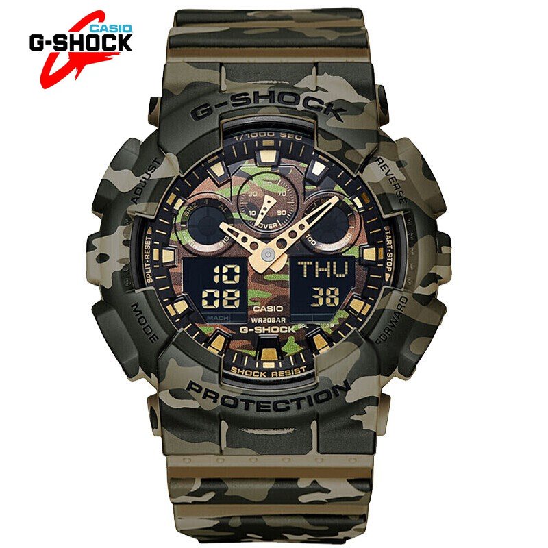 GA-100 Army Green ลายพราง GA100 นาฬิกาผู้ชายกีฬานาฬิกา GA-100CM-5A แฟชั่นเรซิ่นสายนาฬิกา V746