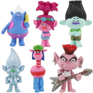 Cool ใหม่ โมเดลฟิกเกอร์ Trolls Poppy Branch Bridget Creek DJ Suki ของเล่นสําหรับเด็ก เก็บสะสม 6 ชิ้น