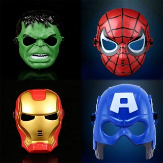 หน้ากากคอสเพลย์ Avengers Superhero Spiderman Hulk Iron Man Captain America มีไฟ LED สําหรับปาร์ตี้ฮาโลวีน