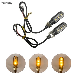 [Yei] ไฟเลี้ยว Led 3 ดวง 12V ทรงวงรี สีเหลืองอําพัน อุปกรณ์เสริม สําหรับรถจักรยานยนต์ 2 ชิ้น