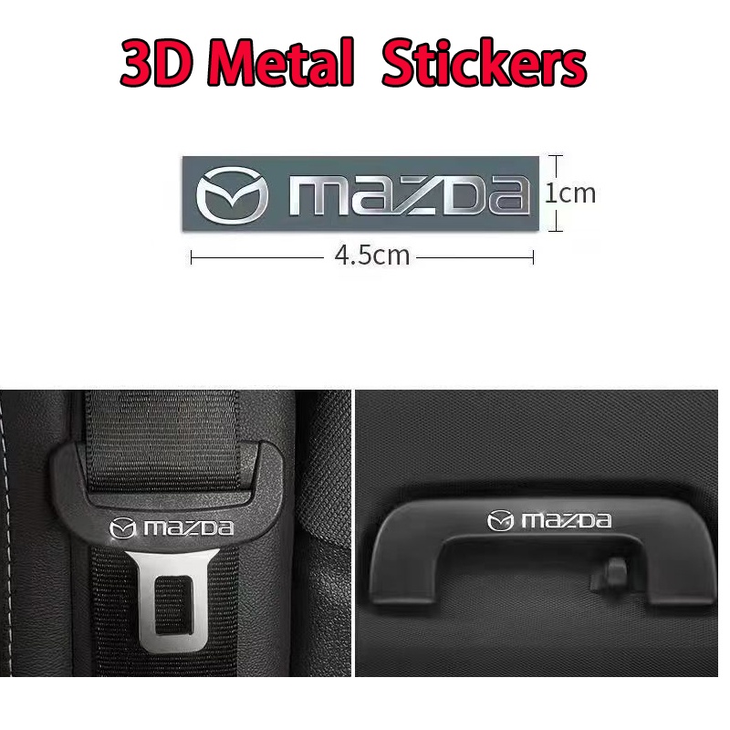 【Mazda/มาสด้า】สติกเกอร์โลหะ รูปโลโก้รถยนต์ สร้างสรรค์ สําหรับติดตกแต่งรถยนต์ หน้าต่าง ดุมประตู กระดาษ เปลี่ยนบุคลิกภาพ แบบสุ่มคอนโซลกลาง สําหรับตกแต่งภายในรถยนต์ Mazda Mazda2 Mazda3 CX3 CX5 BT50 CX30 MX5 CX8