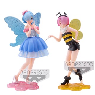 [ของแท้] ฟิกเกอร์แว่นตา Bandai จากโรงงาน Zero Life in Another World Rem Ram Fairy ของแท้ ZHIW