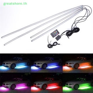 Greatshore แถบไฟนีออน RGB LED ใต้รถยนต์ ควบคุมแบบไร้สาย 4 ชิ้น