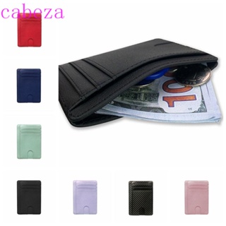 Cabeza กระเป๋าใส่บัตรเครดิต ID หนัง กันขโมย 8 ช่อง หรูหรา บล็อก RFID ลายทาง เรียบง่าย เดินทาง