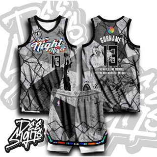 เสื้อกีฬาแขนสั้น ลายทีม BASKETBALL NIGHT 01 Jersey FREE CUSTOMIZE OF NAME AND NUMBER คุณภาพสูง