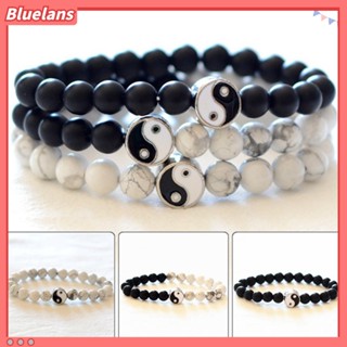 Bluelans สร้อยข้อมือ ลูกปัดหยินหยาง ทรงกลม คลาสสิก เครื่องประดับคู่รัก ของขวัญสําหรับชาย และหญิง