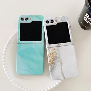 เคสโทรศัพท์มือถือ PC แข็ง กันกระแทก ลายหินอ่อน แฟชั่น สําหรับ Samsung Zflip5 Z Flip 5 Flip5