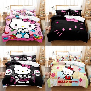 Yb3 ชุดเครื่องนอน ผ้าปูที่นอน ผ้าห่ม ลาย Hello Kitty 3in1 ซักทําความสะอาดได้ ใส่สบาย BY3