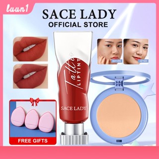 ชุดแต่งหน้า Sace Lady ลิปทินท์เนื้อแมทสีน้ำตาลนู้ด +ครีมเบาะลม Waterproof Lip Tattoo Kissproof Rich Pigmented Smooth Cosmetic Lip Makeup cod