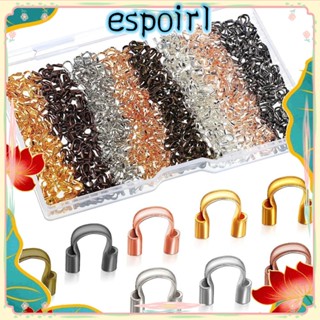 Espo ตัวป้องกันสายเคเบิล ทองแดง ทองเหลือง รูปตัว U 8 สี สําหรับทําเครื่องประดับ สร้อยคอ 800 ชิ้น