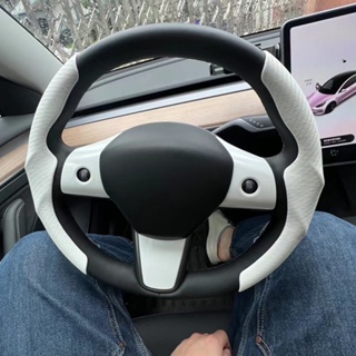 Anchendi.mx ปลอกหุ้มพวงมาลัยรถยนต์ ระบายอากาศ กันลื่น ทนทาน สําหรับ Tesla Model 3 Model Y