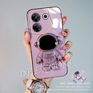 เคสโทรศัพท์มือถือ TPU แบบนิ่ม ลายนักบินอวกาศ มีขาตั้ง สําหรับ Tecno Camon 20 Pro Premier Spark Go 2023 10C 10 Pro POVA 4 4G 5G