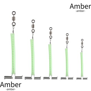 Amber ลูกหมุนลวดเหล็ก รูปตัว T สําหรับตกปลา 50 ชิ้น