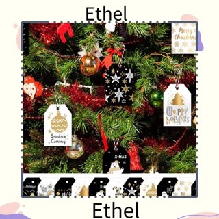 Ethel1 ป้ายแท็กกระดาษคราฟท์ ลายคริสต์มาส DIY 48 ชิ้น