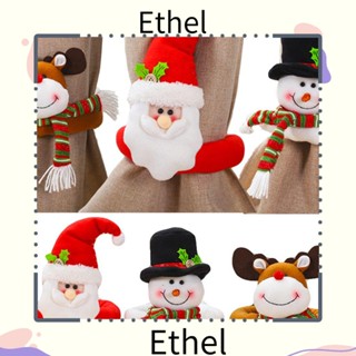 Ethel1 บักเกิลรัดผ้าม่าน ลายซานตาคลอส ของขวัญปีคริสต์มาส สําหรับตกแต่งบ้าน