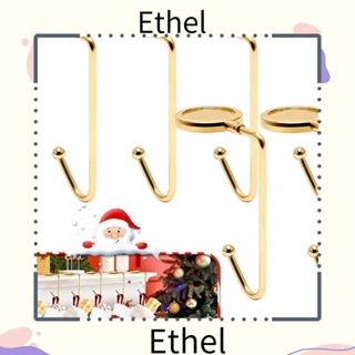 Ethel1 คลิปตะขอแขวนถุงน่อง รูปเตาผิง สําหรับแขวนตกแต่งปาร์ตี้คริสต์มาส 4 ชิ้น