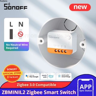 ใหม่ Sonoff Zbmini L2 Single Fire Remote Dual Control Smart Switch แอปพลิเคชั่นเสียงแบบถอดได้ (ไม่ต้องใช้ Zero Line) Aube