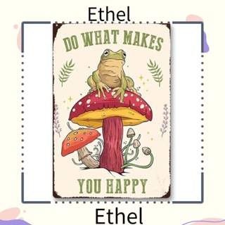 Ethel1 โปสเตอร์โลหะดีบุก รูปกบ เห็ด สไตล์วินเทจ 8×12 นิ้ว สําหรับตกแต่งผนังห้องนอน ฮาโลวีน