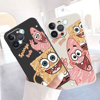 เคสโทรศัพท์มือถือแบบนิ่ม ขอบตรง ลาย Spongebob Patrick Star น่ารัก สําหรับ Redmi Note 11 Pro Note 11S Note 12 Pro Note 12 Note 8 Pro Note 9 Pro Note 9s