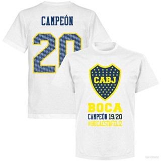 เสื้อยืดแขนสั้นลําลอง ลายทีม Boca Juniors No.20 เบอร์ 19 20 พลัสไซซ์