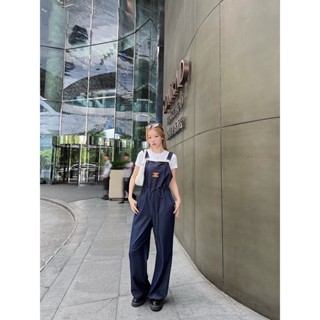 AKTK CEL Beaute 2023 spring and summer new letter embroidery Arc de Triomphe logo denim suspender pants womens jumpsuit fashionable simple pants