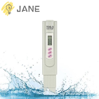 Jane ปากกาทดสอบอุณหภูมิน้ํา TDS 1% 1-9999ppm ความแม่นยําสูง สีเทาอ่อน พลาสติก ABS