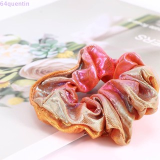 Quentin เลเซอร์ Scrunchies อารมณ์ยืดหยุ่นผู้หญิงสุ่มสีเมทัลลิกผมหางม้า 5 ชิ้นยางรัด