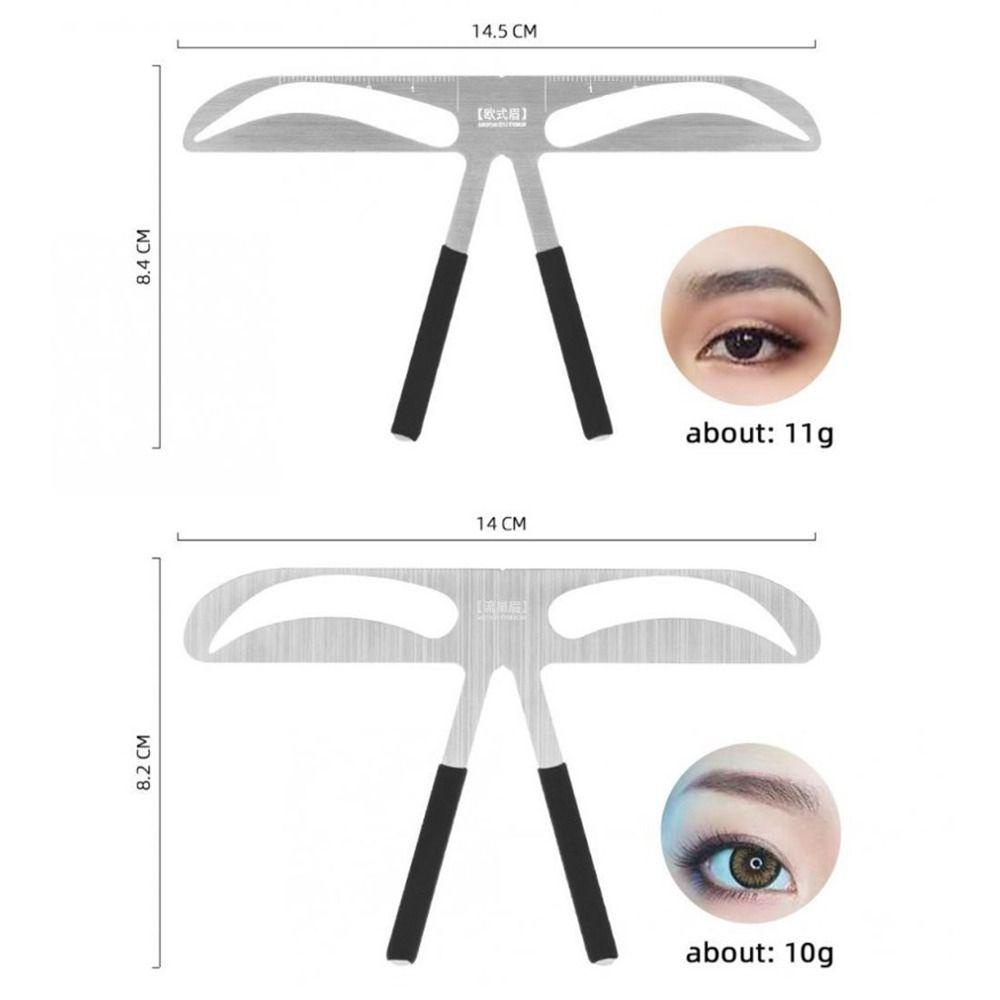 ANGRYSWIFT Microblading Eyebrow Stencil, 10 รูปแบบ Balance Shaper Eyebrow Tattoo ไม้บรรทัด, ไม้บรรทัดแต่งหน้าถาวรใช้งานง่าย 3D โลหะคิ้วเครื่องมือวัดผู้หญิง ราคา ถูกที่สุด ดีลบีเคเค แกลเลอรีภาพที่ 6