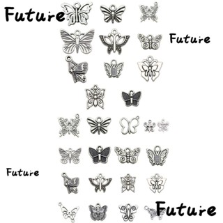 Future จี้ผีเสื้อ โลหะผสม สีเงิน สําหรับทําเครื่องประดับ DIY 76 ชิ้น