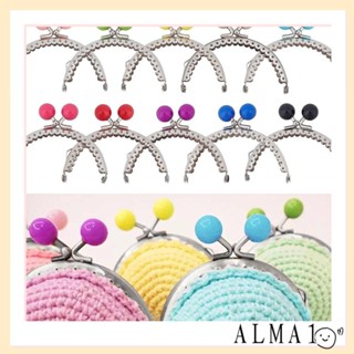 Alma กรอบเข็มกลัดโลหะ สีแคนดี้ สไตล์วินเทจ สําหรับกระเป๋า DIY